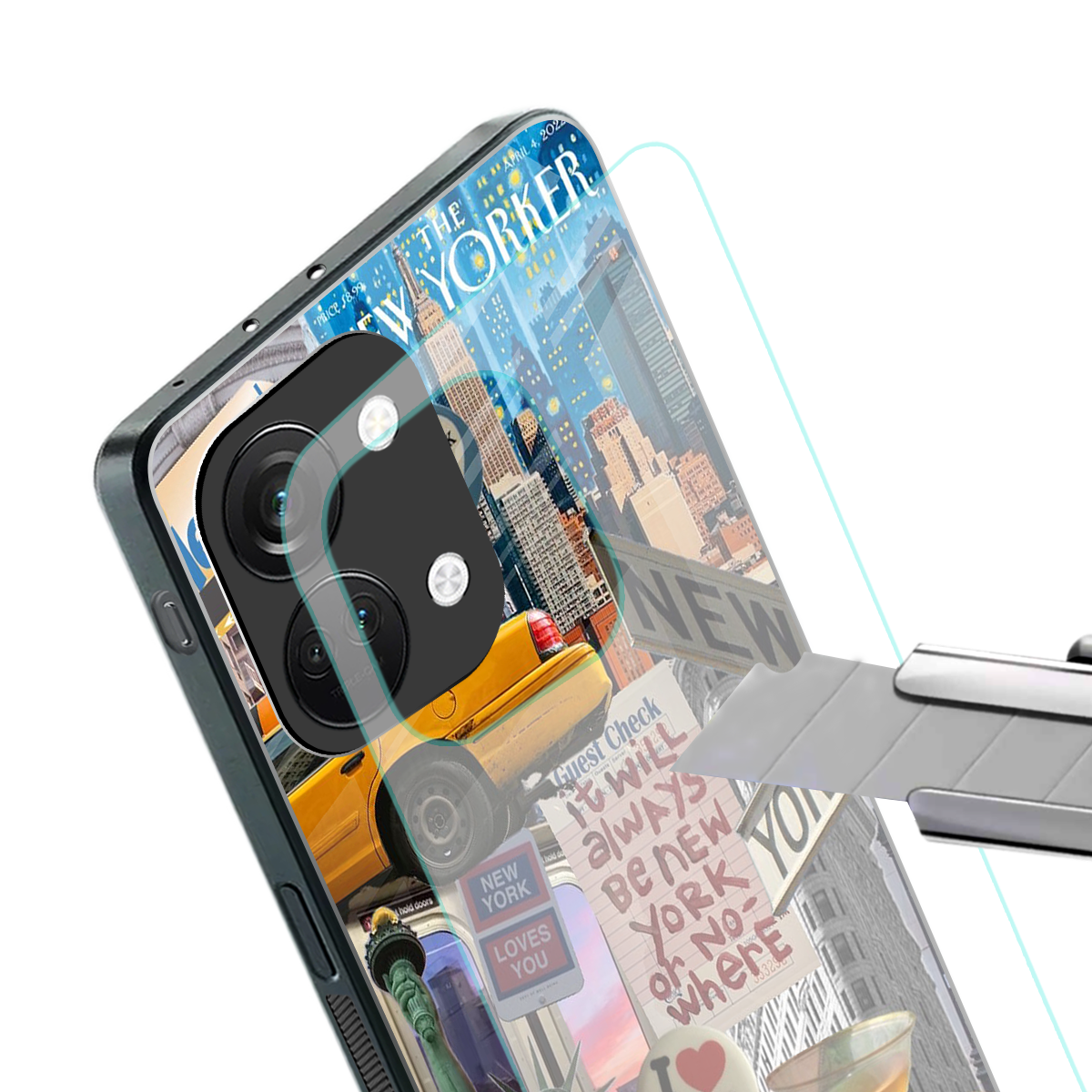 newyorker back phone cover | glass case for oneplus nord 3