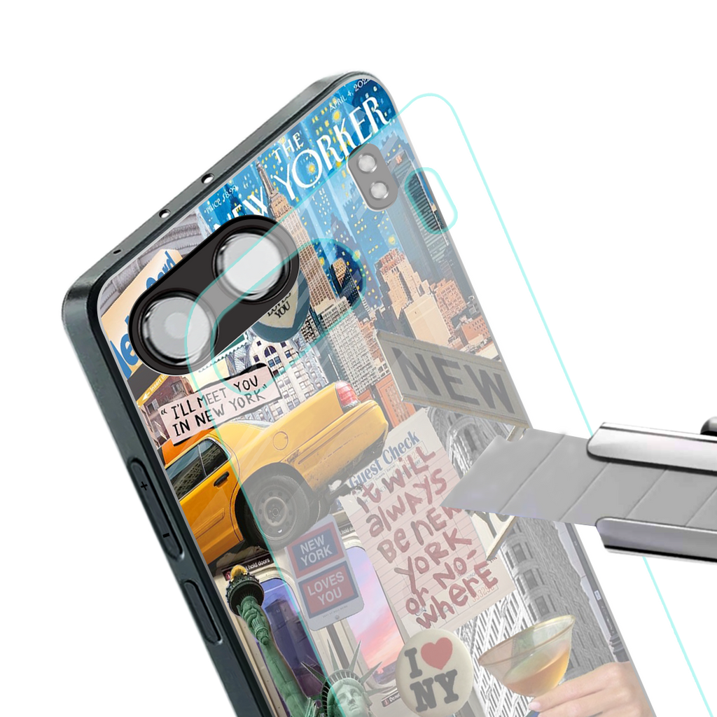 newyorker back phone cover | glass case for oneplus nord 4