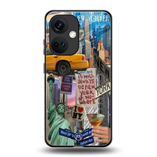 newyorker back phone cover | glass case for oneplus nord ce 3