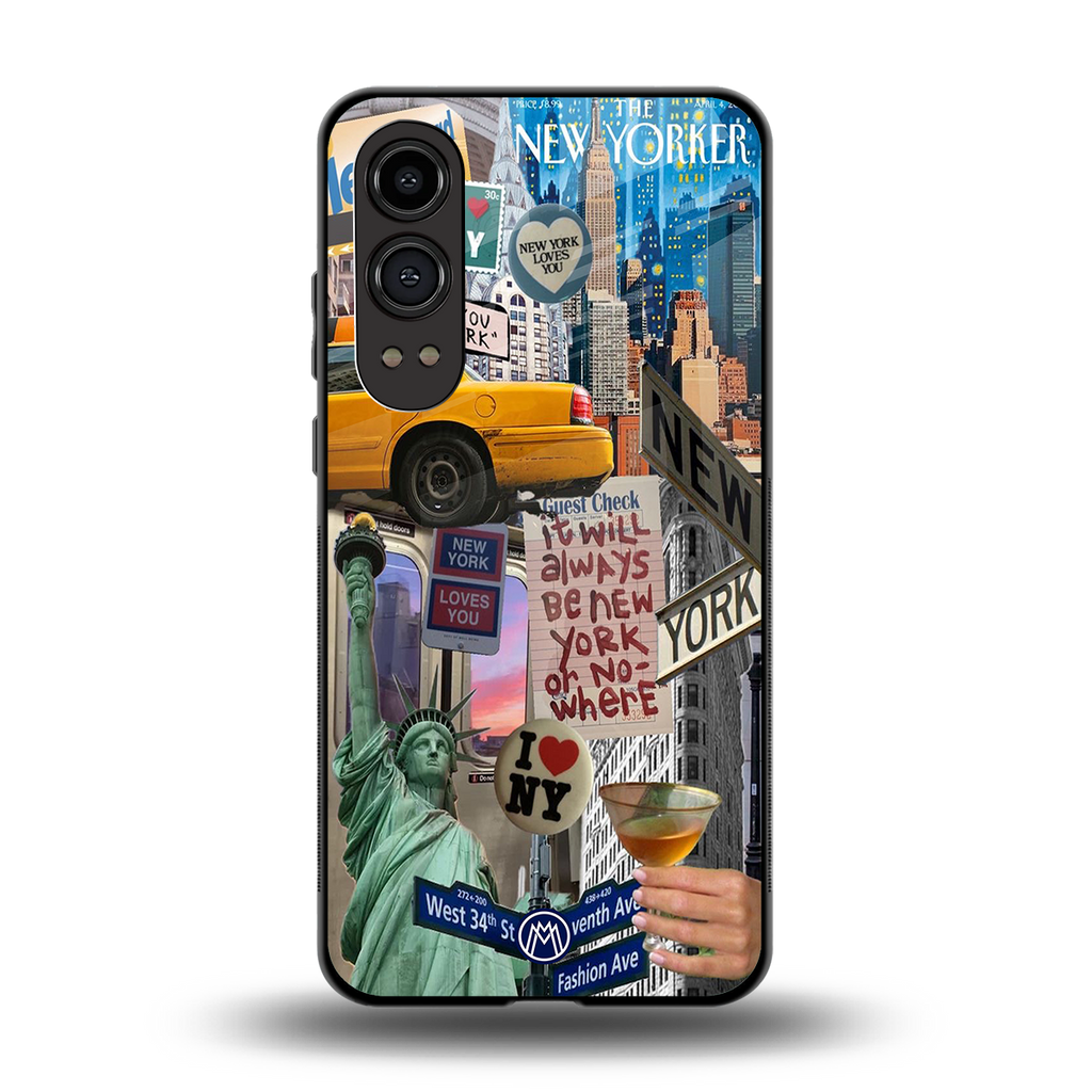 newyorker back phone cover | glass case for oneplus nord ce 4 lite