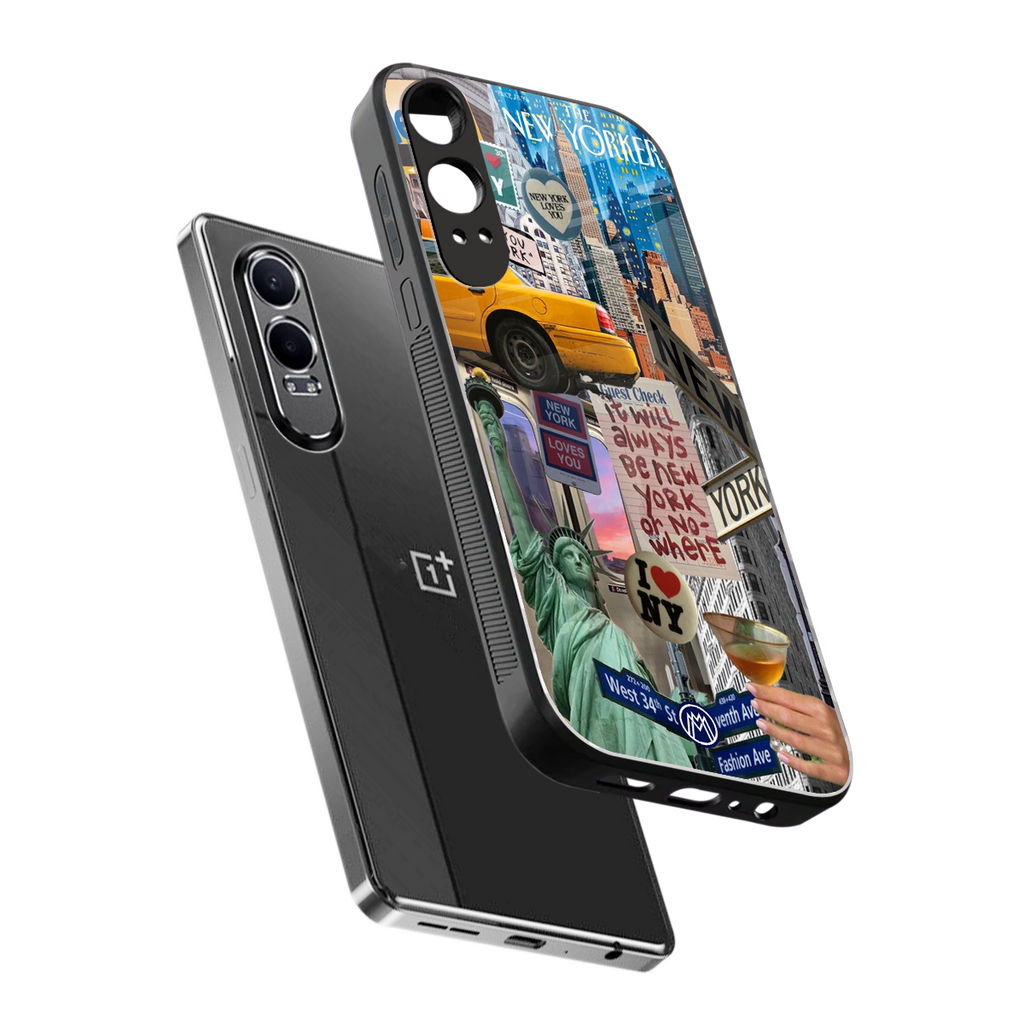 newyorker back phone cover | glass case for oneplus nord ce 4 lite