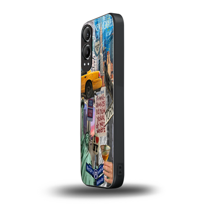 newyorker back phone cover | glass case for oneplus nord ce 4 lite