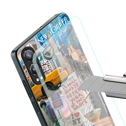 newyorker back phone cover | glass case for oneplus nord ce 4 lite
