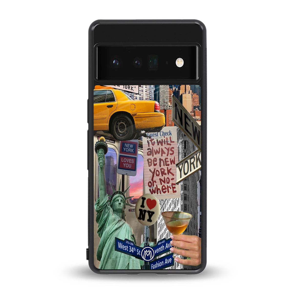 newyorker back phone cover | glass case for google pixel 6 pro