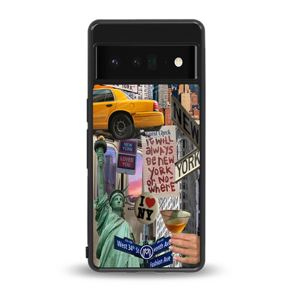 newyorker back phone cover | glass case for google pixel 6 pro