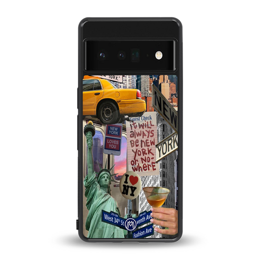 newyorker back phone cover | glass case for google pixel 6 pro
