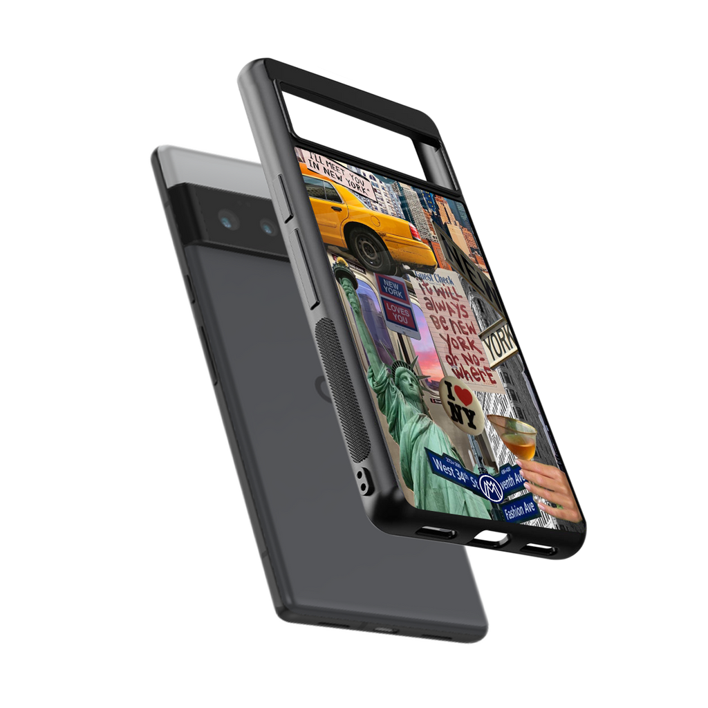 newyorker back phone cover | glass case for google pixel 6 pro