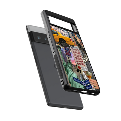 newyorker back phone cover | glass case for google pixel 6 pro