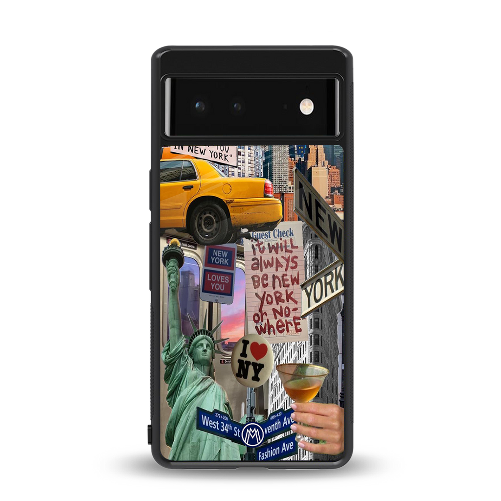 newyorker back phone cover | glass case for google pixel 6