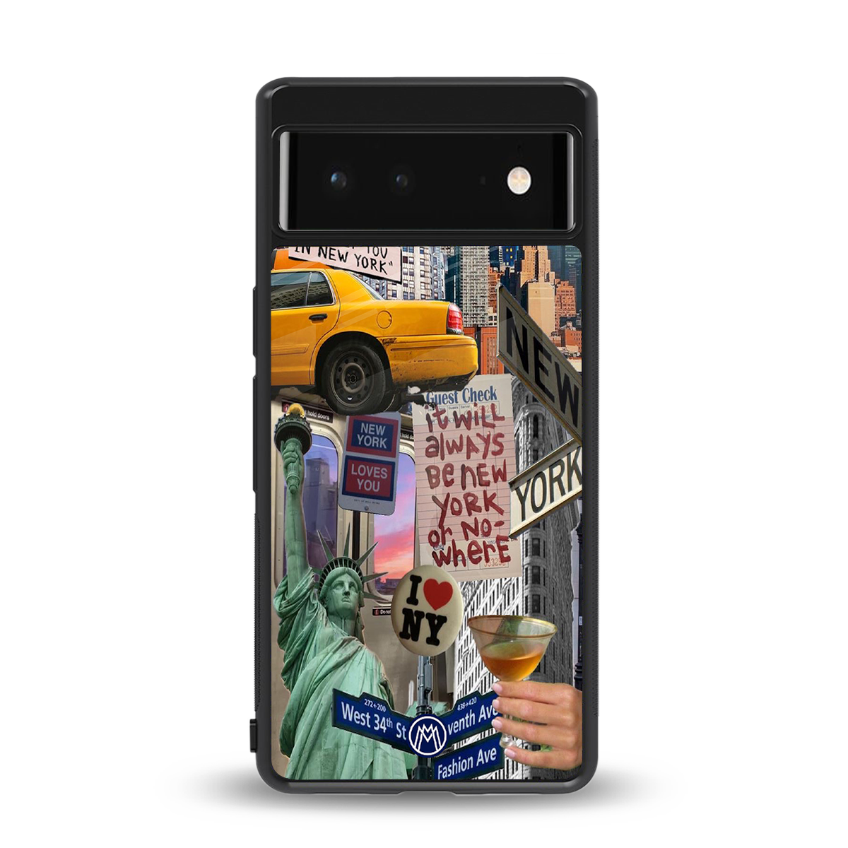 newyorker back phone cover | glass case for google pixel 6