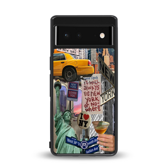 newyorker back phone cover | glass case for Google Pixel 6A