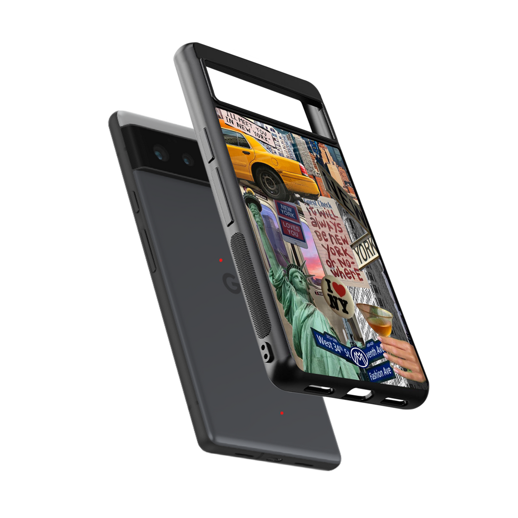 newyorker back phone cover | glass case for google pixel 6