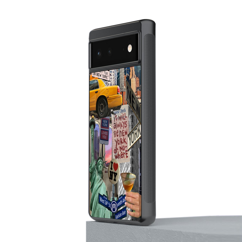 newyorker back phone cover | glass case for google pixel 6