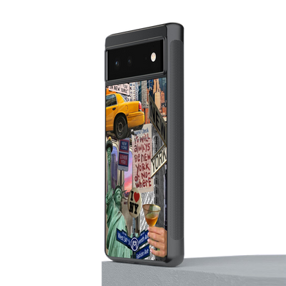 newyorker back phone cover | glass case for Google Pixel 6A