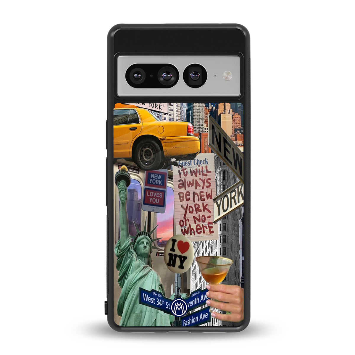 newyorker back phone cover | glass case for google pixel 7 pro
