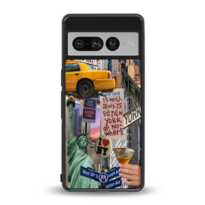 newyorker back phone cover | glass case for google pixel 7 pro