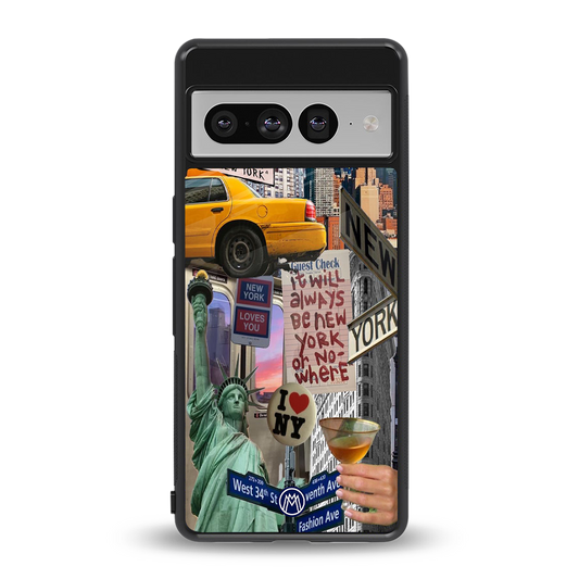 newyorker back phone cover | glass case for google pixel 7 pro