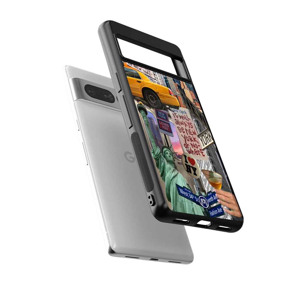 newyorker back phone cover | glass case for google pixel 7 pro
