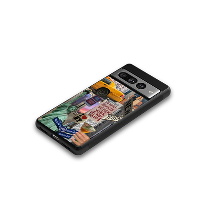newyorker back phone cover | glass case for google pixel 7 pro