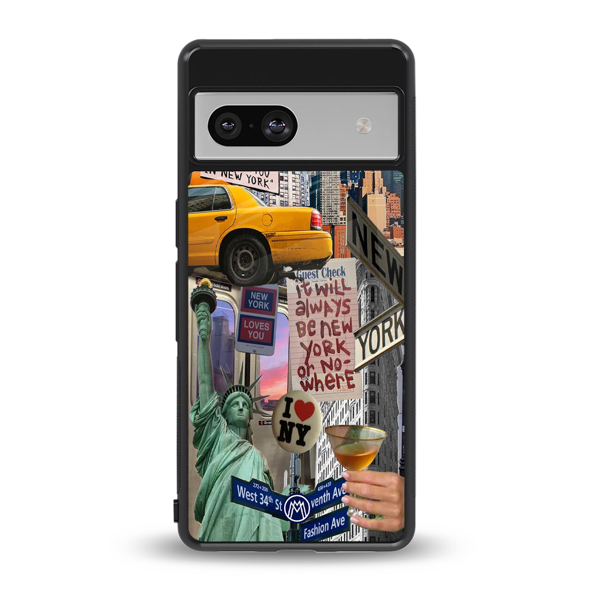newyorker back phone cover | glass case for Google Pixel 7A