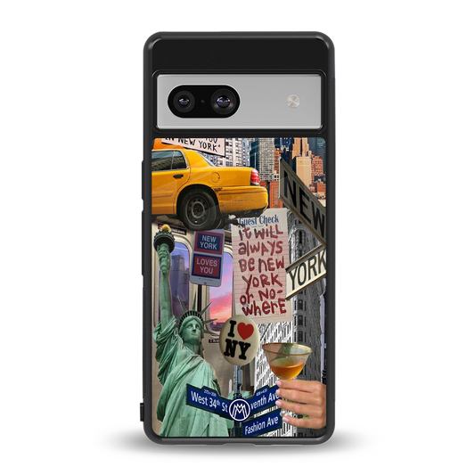 newyorker back phone cover | glass case for Google Pixel 7A