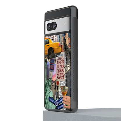 newyorker back phone cover | glass case for Google Pixel 7A