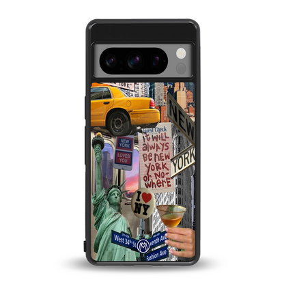 newyorker back phone cover | glass case for google pixel 8 pro