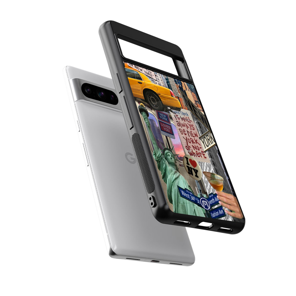 newyorker back phone cover | glass case for google pixel 8 pro
