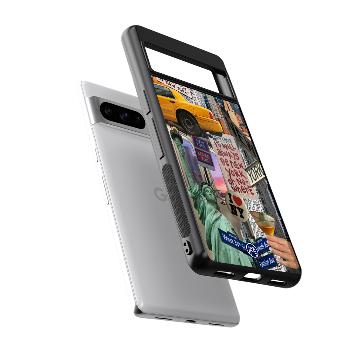 newyorker back phone cover | glass case for google pixel 8 pro