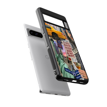 newyorker back phone cover | glass case for google pixel 8 pro