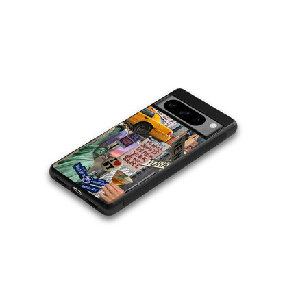 newyorker back phone cover | glass case for google pixel 8 pro