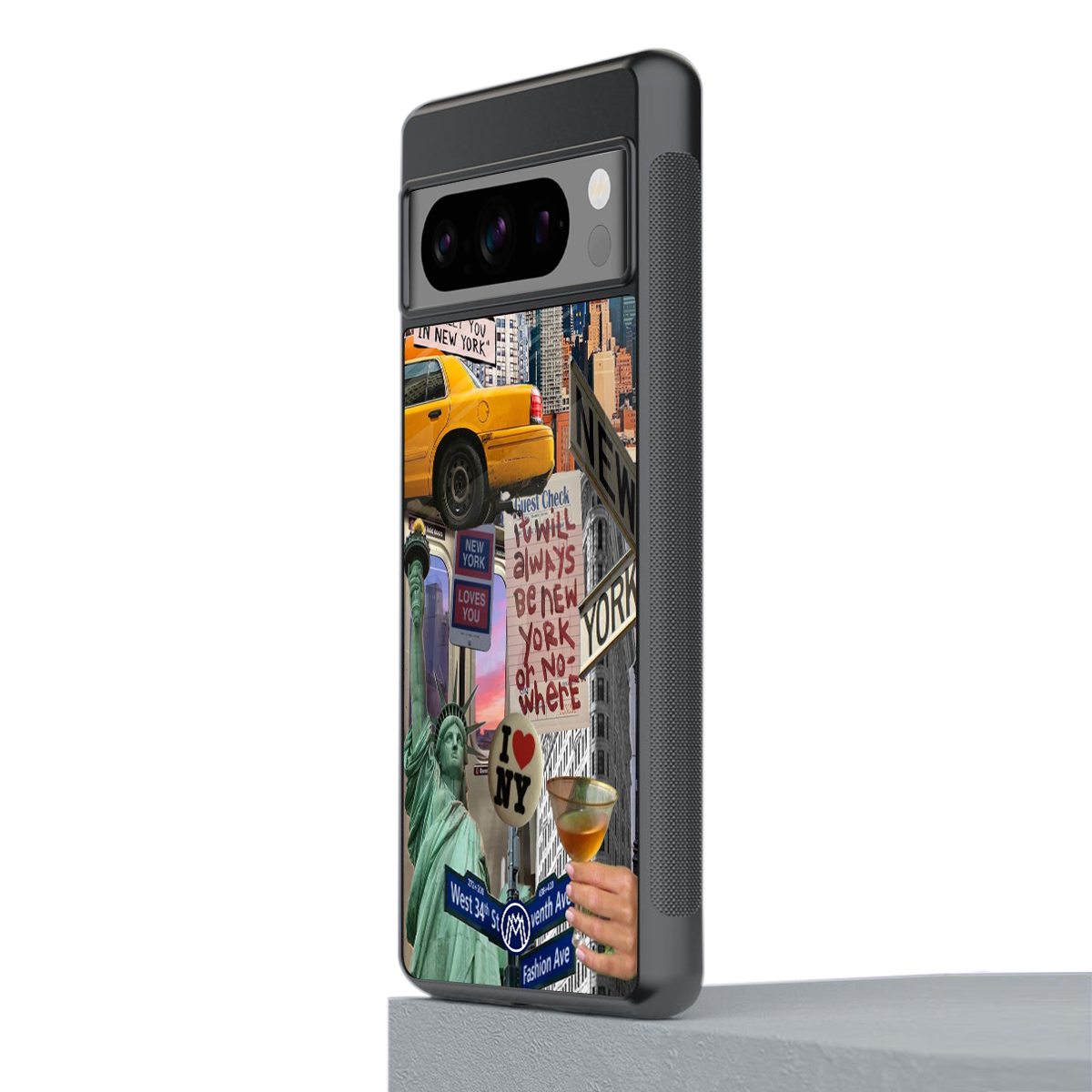 newyorker back phone cover | glass case for google pixel 8 pro