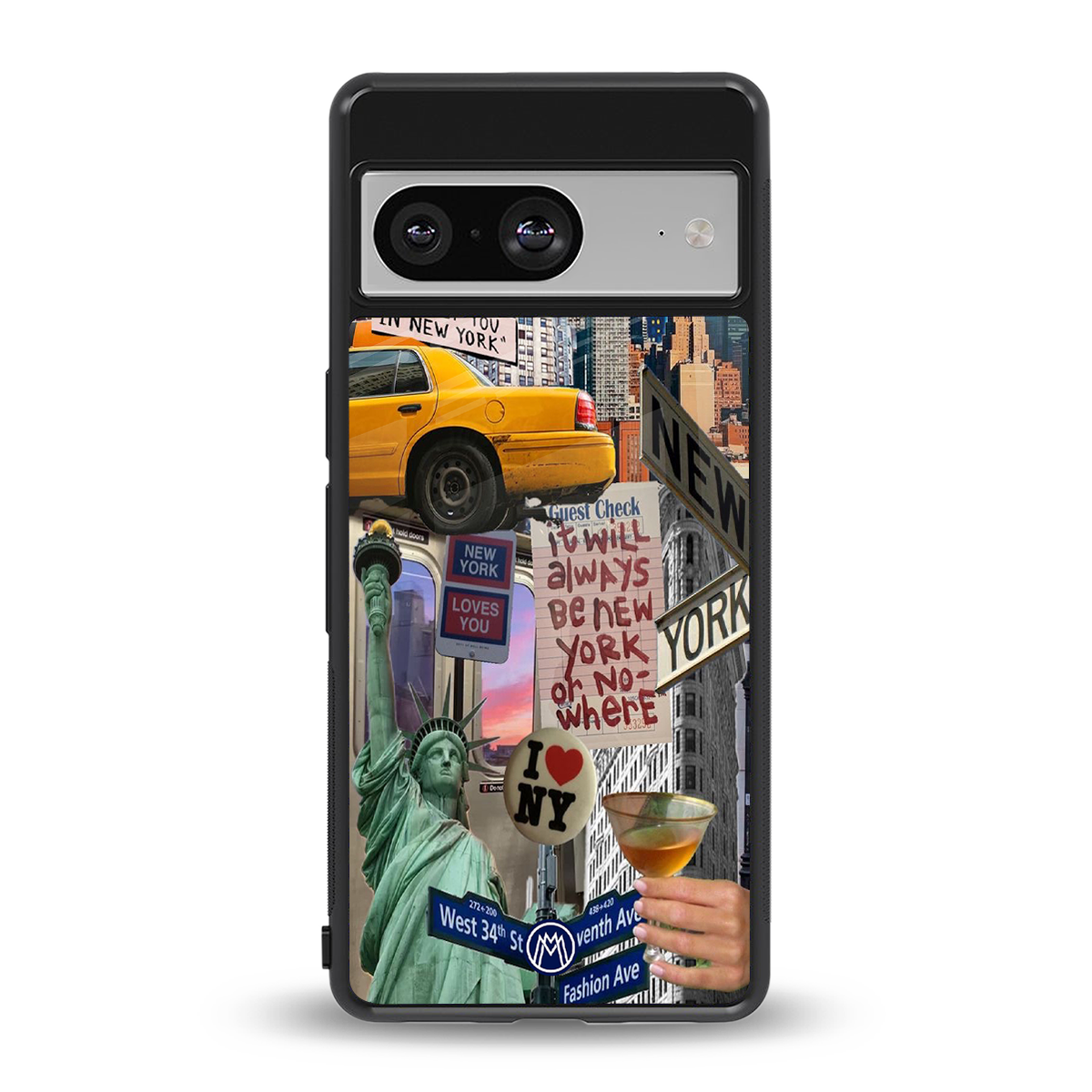 newyorker back phone cover | glass case for Google Pixel 8