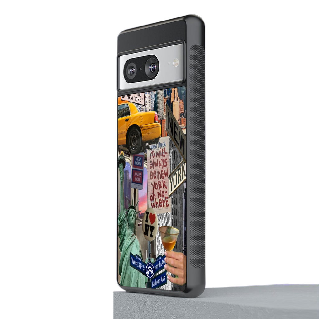 newyorker back phone cover | glass case for Google Pixel 8
