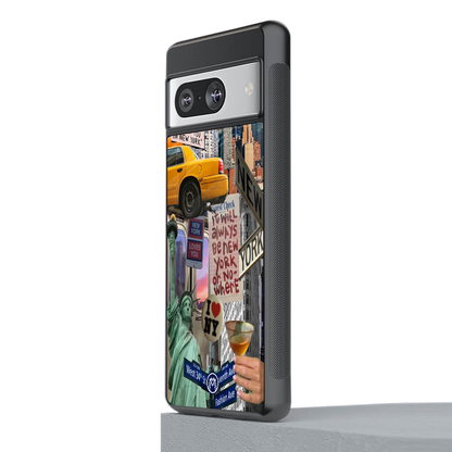 newyorker back phone cover | glass case for Google Pixel 8