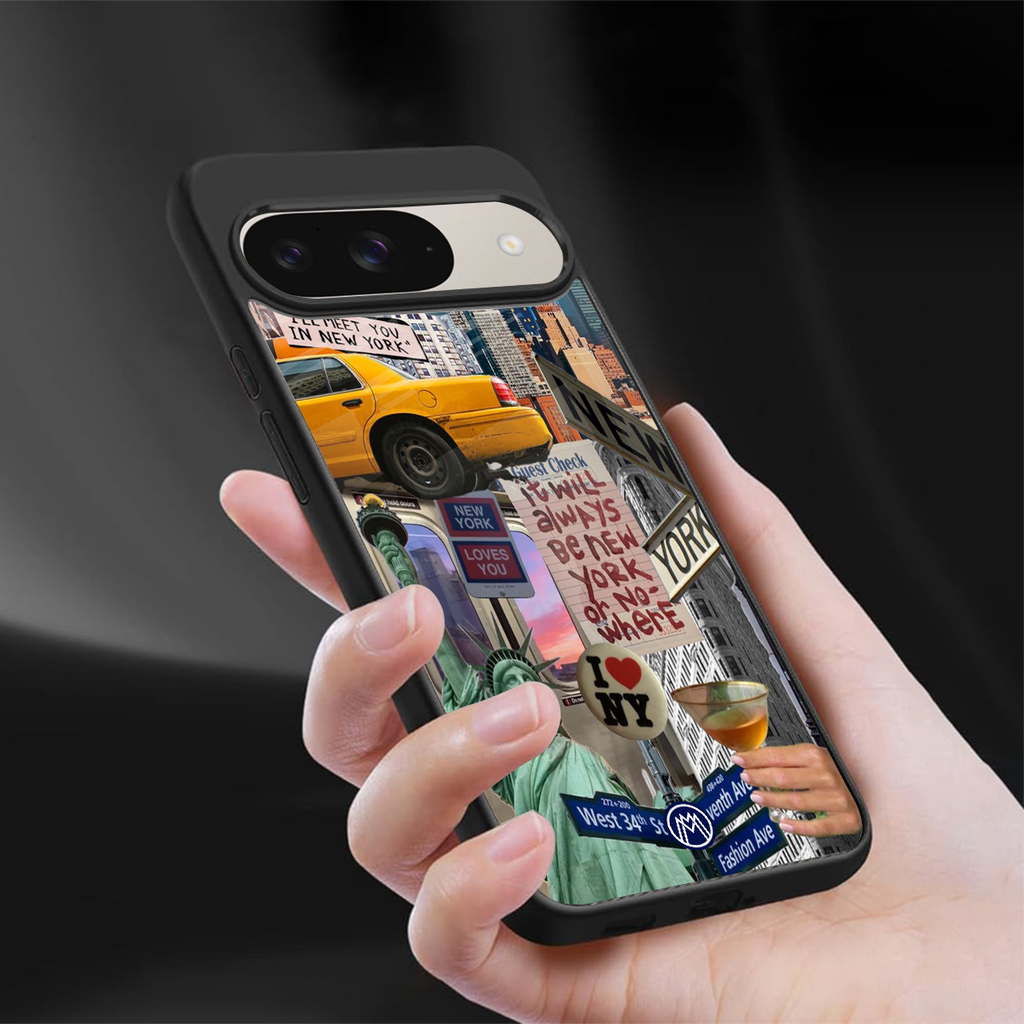 newyorker back phone cover | glass case for google pixel 9