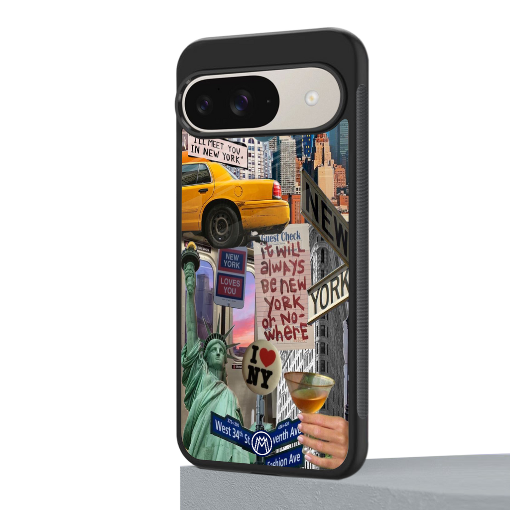 newyorker back phone cover | glass case for google pixel 9