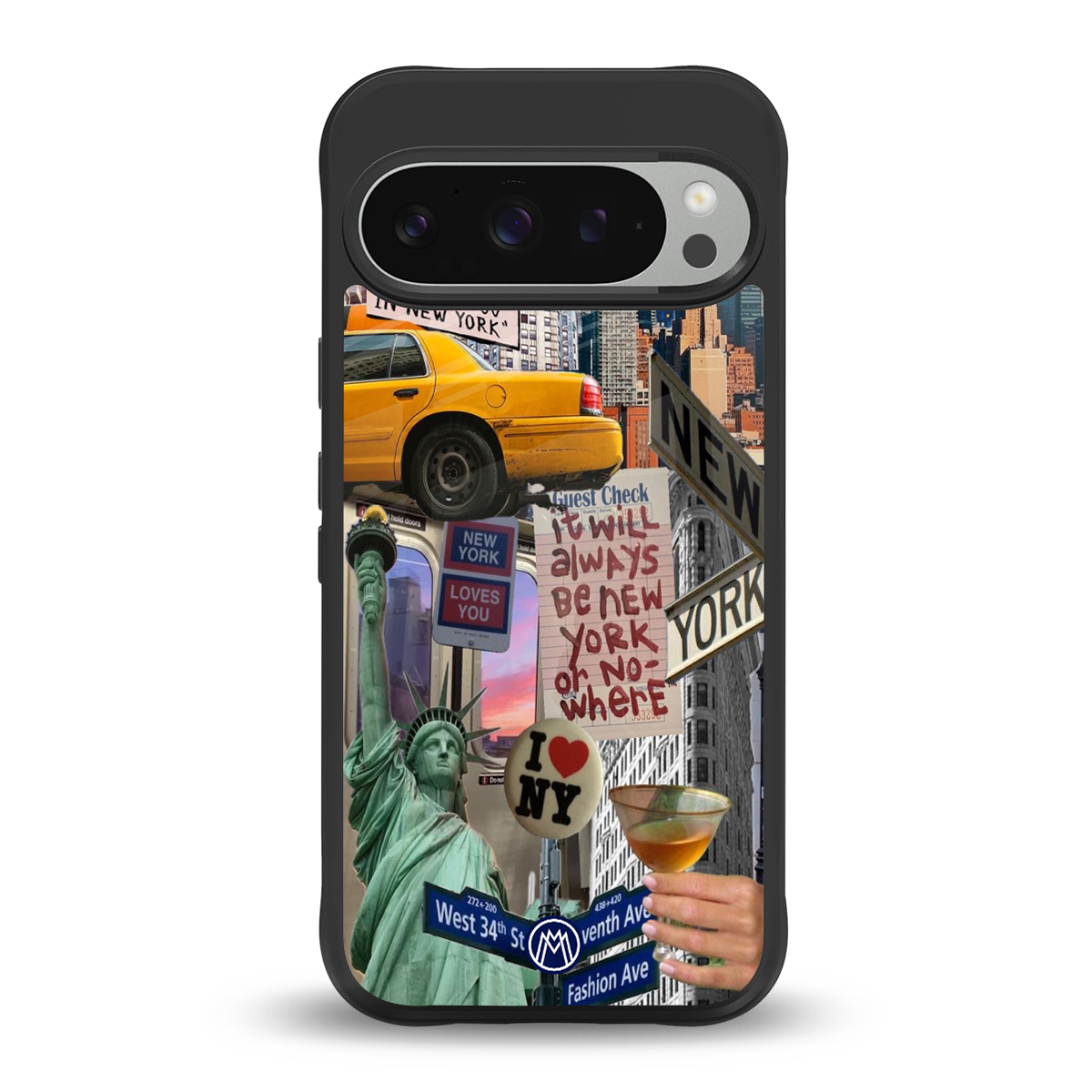 newyorker back phone cover | glass case for google pixel 9 pro xl