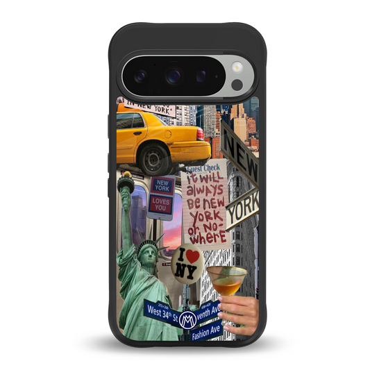 newyorker back phone cover | glass case for google pixel 9 pro xl