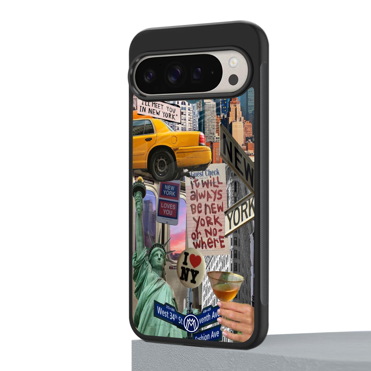 newyorker back phone cover | glass case for google pixel 9 pro xl