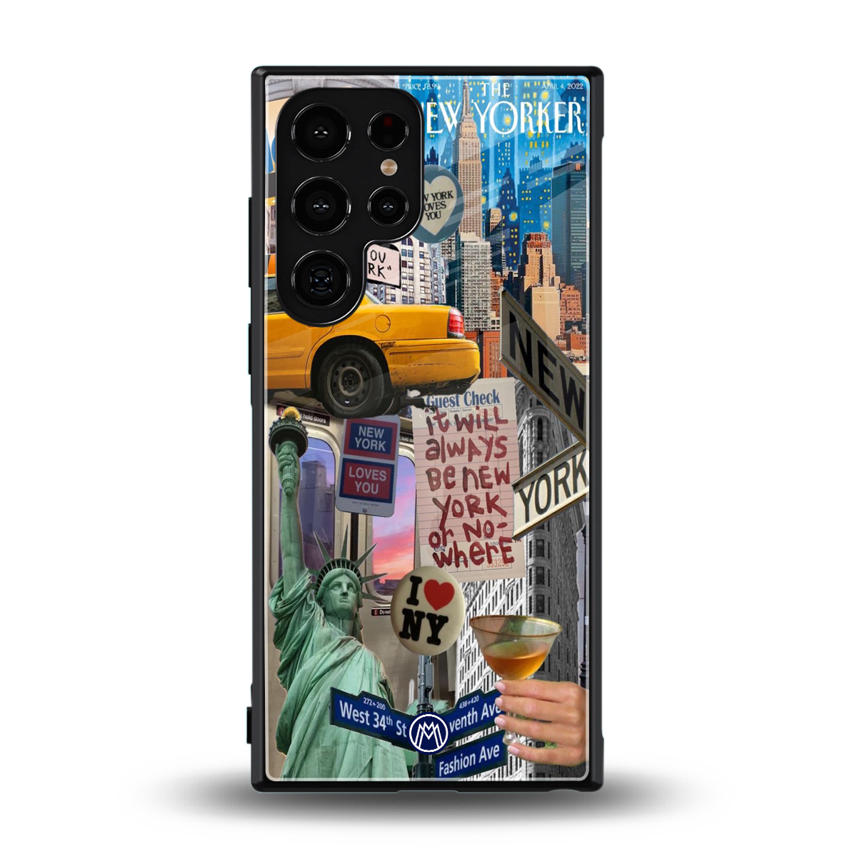 newyorker back phone cover | glass case for samsung galaxy s23 ultra
