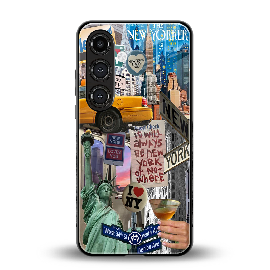 newyorker back phone cover | glass case for samsung galaxy s24 plus