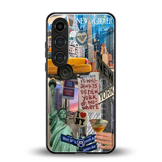 newyorker back phone cover | glass case for samsung galaxy s23 plus