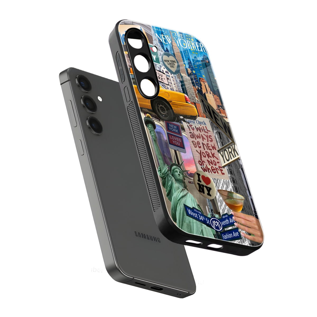 newyorker back phone cover | glass case for samsung galaxy s23 plus