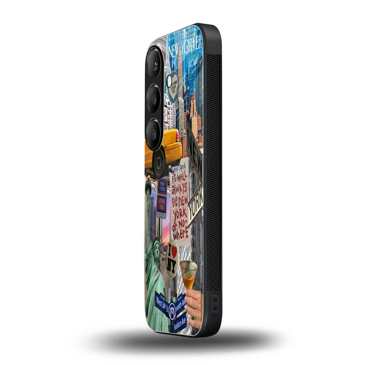 newyorker back phone cover | glass case for samsung galaxy s24 plus