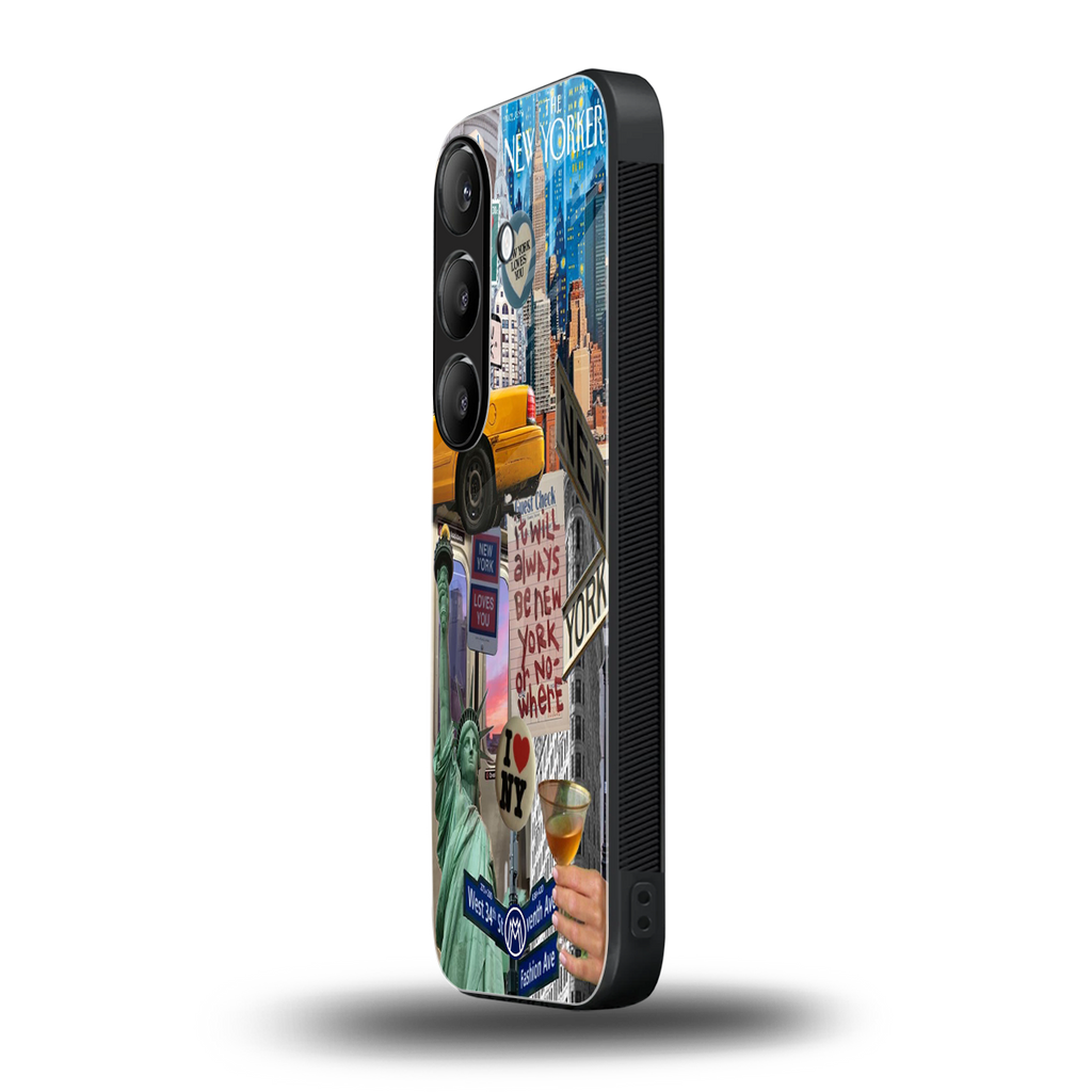 newyorker back phone cover | glass case for samsung galaxy s25 plus