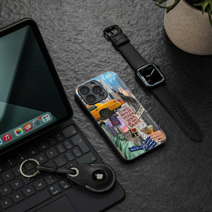 newyorker back phone cover | glass case for iphone 14 pro max