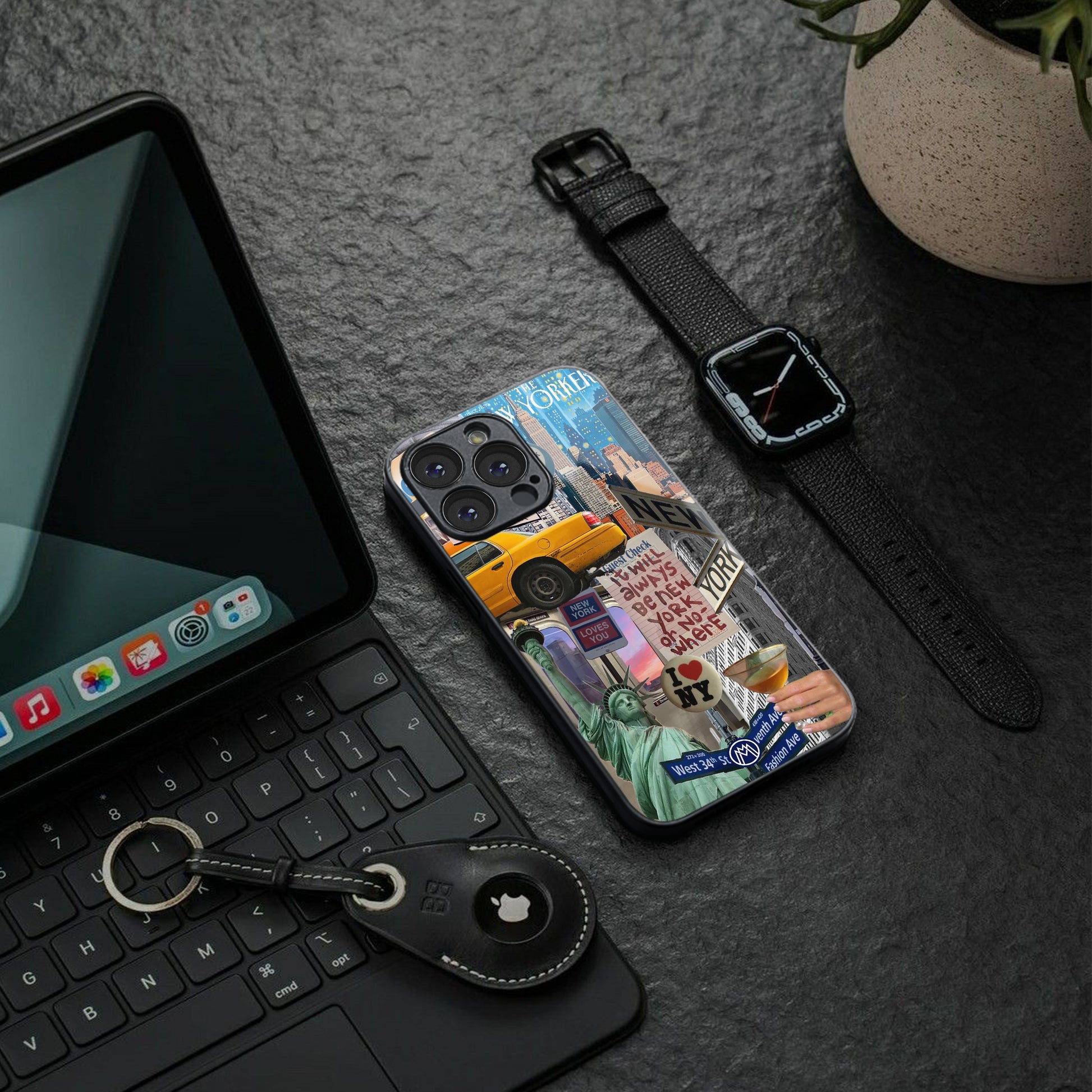 newyorker back phone cover | glass case for Google Pixel 8