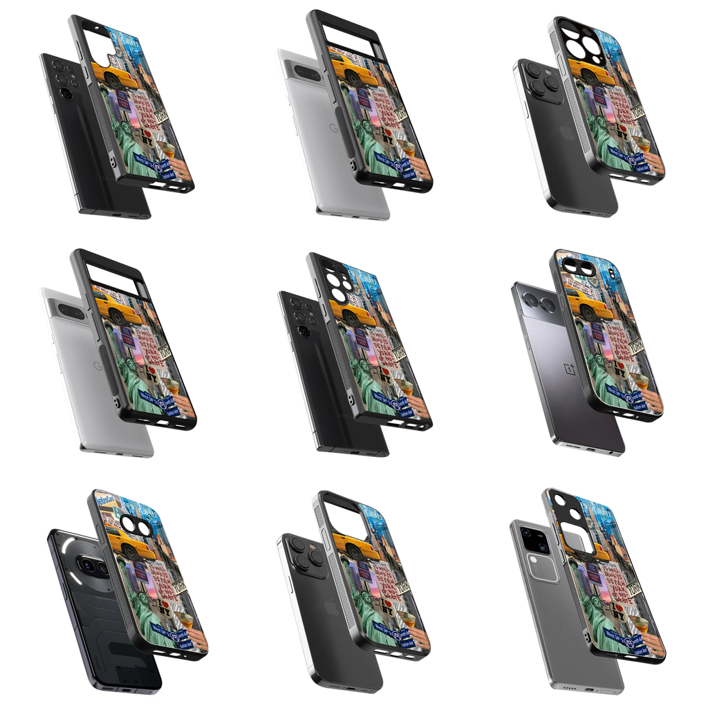 Durable Glass Back Mobile Case for iPhone, Samsung, OnePlus, Google Pixel, Redmi, Vivo, Oppo