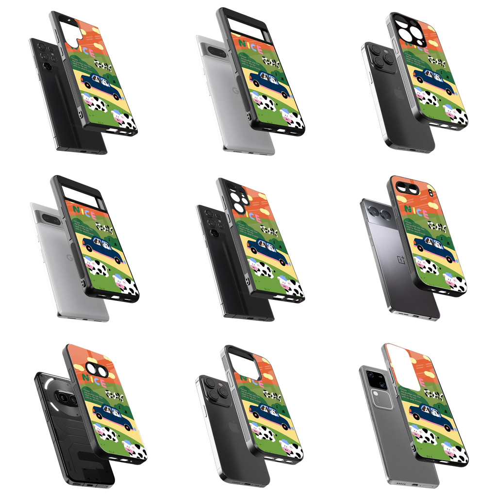 Durable Glass Back Mobile Case for iPhone, Samsung, OnePlus, Google Pixel, Redmi, Vivo, Oppo